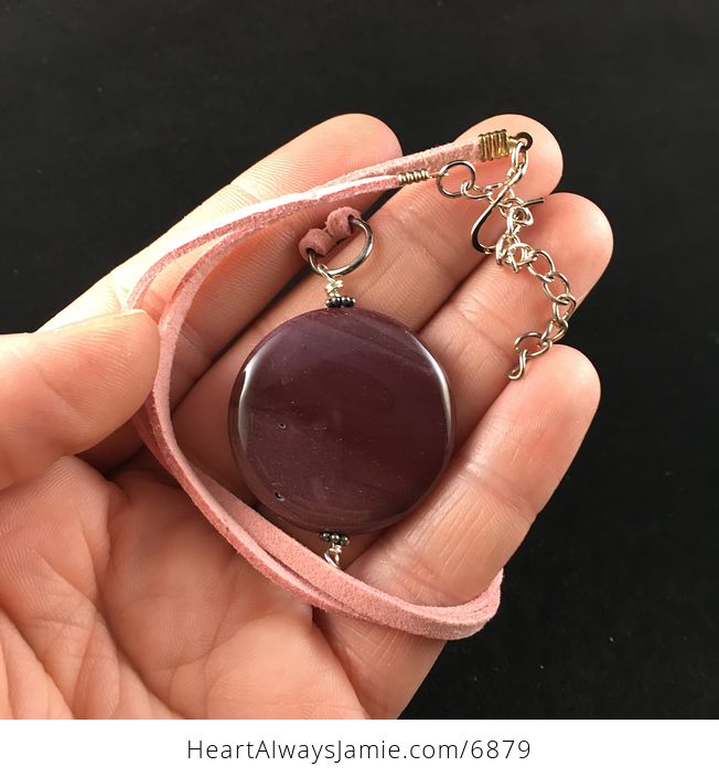 Purple Mookaite Jasper Stone Jewelry Pendant Necklace - #diHZvXc0MZo-4