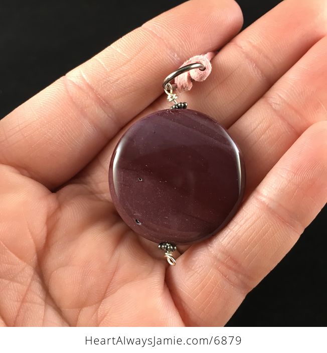 Purple Mookaite Jasper Stone Jewelry Pendant Necklace - #diHZvXc0MZo-3