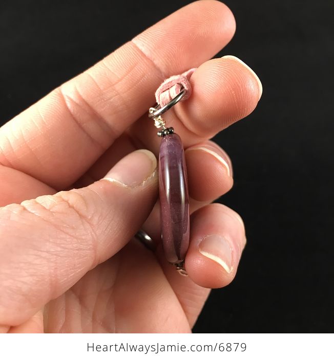 Purple Mookaite Jasper Stone Jewelry Pendant Necklace - #diHZvXc0MZo-2