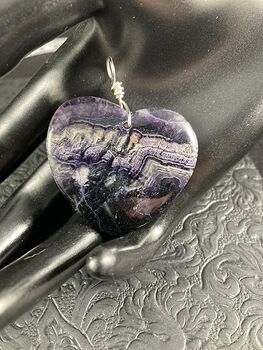 Purple Natural Amethyst Heart Shaped Stone Jewelry Pendant #li3REqCe8bM