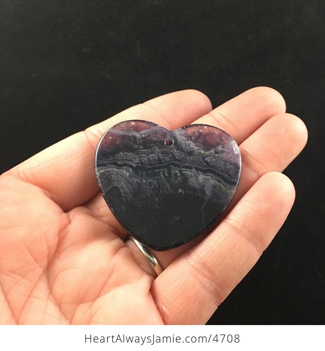 Purple Natural Amethyst Heart Shaped Stone Jewelry Pendant - #gmZaDK3kwWc-6