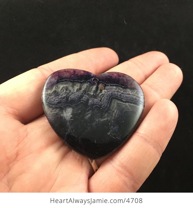 Purple Natural Amethyst Heart Shaped Stone Jewelry Pendant - #gmZaDK3kwWc-2