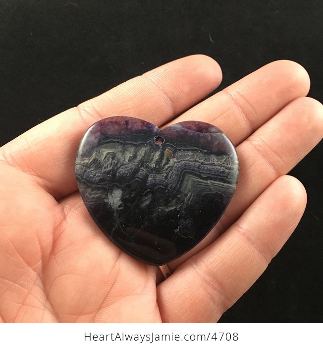 Purple Natural Amethyst Heart Shaped Stone Jewelry Pendant - #gmZaDK3kwWc-1