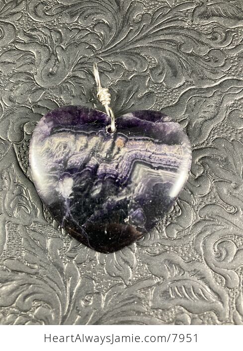 Purple Natural Amethyst Heart Shaped Stone Jewelry Pendant - #li3REqCe8bM-2
