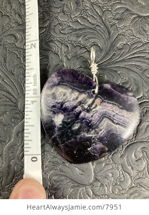 Purple Natural Amethyst Heart Shaped Stone Jewelry Pendant - #li3REqCe8bM-7