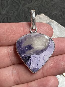 Purple Opalized Fluorite Pendant Stone Crystal Jewelry #Y0JEQDLaprE