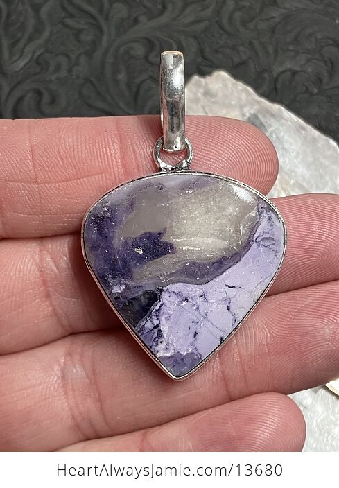 Purple Opalized Fluorite Pendant Stone Crystal Jewelry - #Y0JEQDLaprE-1