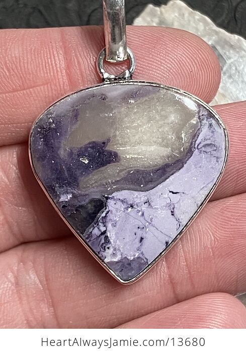 Purple Opalized Fluorite Pendant Stone Crystal Jewelry - #Y0JEQDLaprE-2