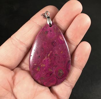 Purple or Dark Pink Choi Finches Stone Pendant #o8DIDXHh080