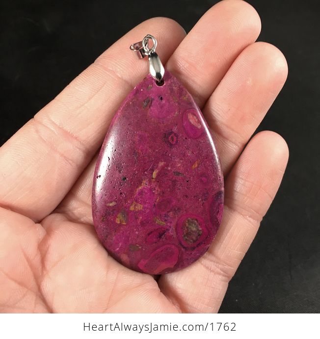 Purple or Dark Pink Choi Finches Stone Pendant - #o8DIDXHh080-1