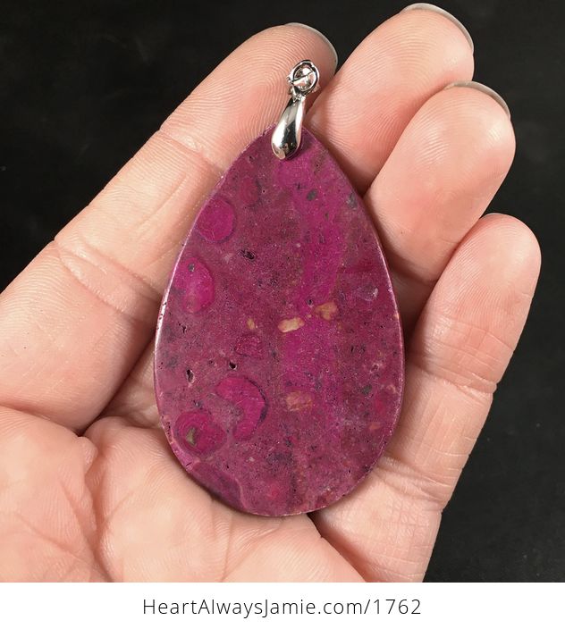 Purple or Dark Pink Malachite Stone Pendant Necklace - #o8DIDXHh080-2