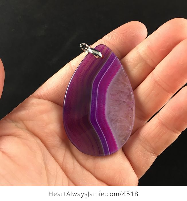 Purple Stripes Druzy Stone Pendant Jewelry - #9jgZolwIj5c-4