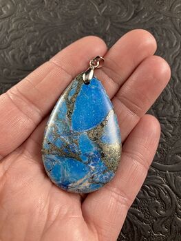 Pyrite and Blue Turquoise Crystal Stone Jewelry Pendant #fcTsFKUoPH4