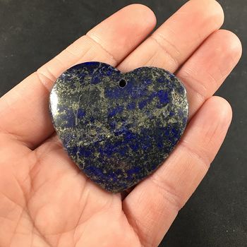 Pyrite and Lapis Lazuli Heart Shaped Stone Jewelry Agate Pendant #5BUqisybyQE