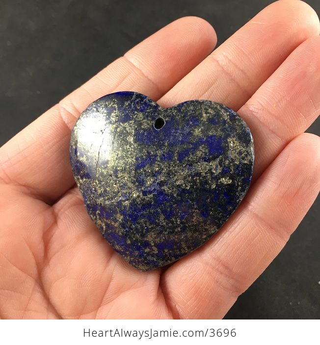 Pyrite and Lapis Lazuli Heart Shaped Stone Jewelry Agate Pendant Necklace - #5BUqisybyQE-3