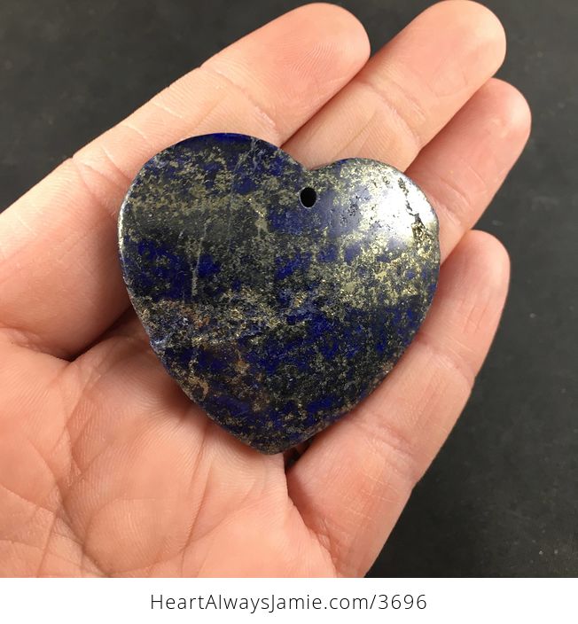 Pyrite and Lapis Lazuli Heart Shaped Stone Jewelry Agate Pendant Necklace - #5BUqisybyQE-2