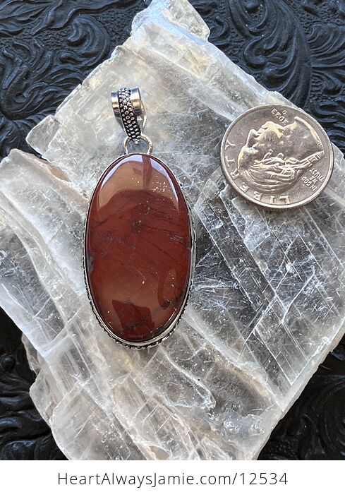 Pyrite in Red Jasper Stone Jewelry Crystal Pendant - #KsNg5QidL7c-6