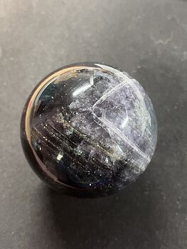 Pyrite Included Purple Fluorite Crystal Sphere #r9PcNqfxfjo