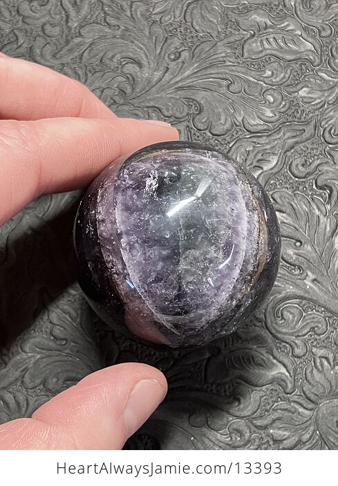 Pyrite Included Purple Fluorite Crystal Sphere - #r9PcNqfxfjo-4