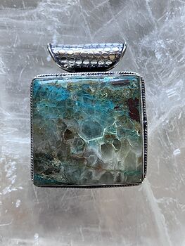 Quantum Quatrro Chrysocolla Quartz Stone Crystal Jewelry Pendant #XvAlMilCLss