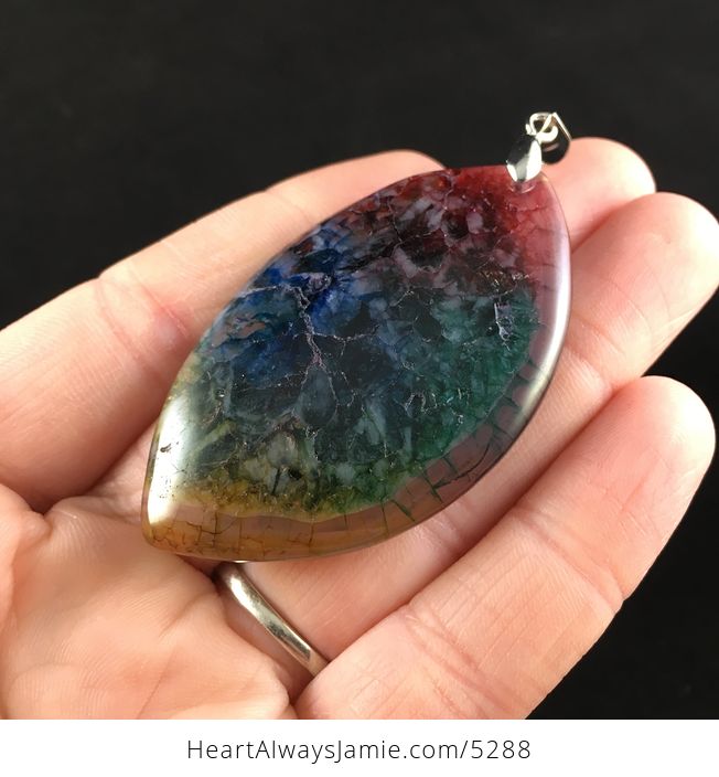 Rainbow Drusy Agate Stone Jewelry Pendant - #6FTOMFZAL6M-3