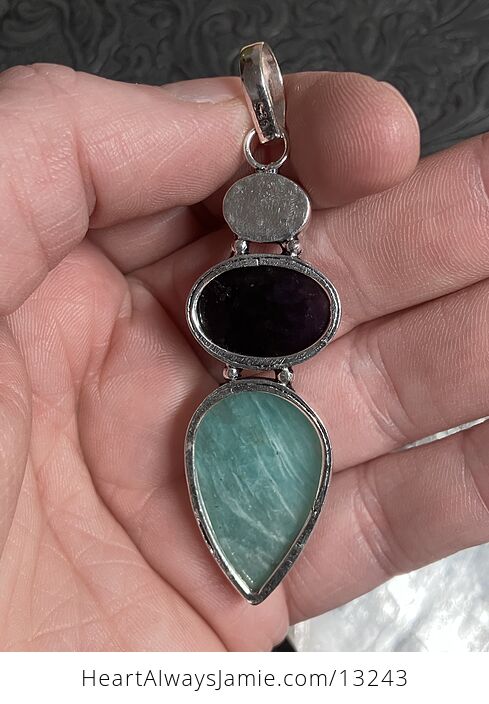 Rainbow Moonstone Amethyst Amazonite Crystal Gemstone Jewelry Pendant - #FO4R9awI7UU-4