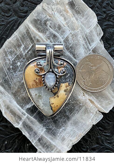 Rainbow Moonstone and Druzy Maligano Jasper Crystal Stone Jewelry Pendant Imperfect Discount - #asRgeMxYeEQ-4