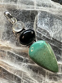 Rainbow Moonstone Black Onyx and Chrysoprase Stone Jewelry Crystal Pendant Scuff Discount #tFF1UcpFyLY