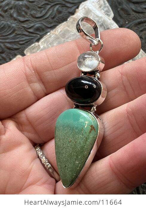 Rainbow Moonstone Black Onyx and Chrysoprase Stone Jewelry Crystal Pendant Scuff Discount - #tFF1UcpFyLY-6