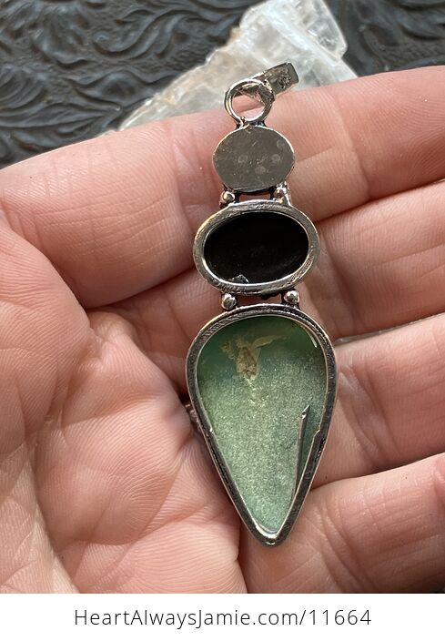 Rainbow Moonstone Black Onyx and Chrysoprase Stone Jewelry Crystal Pendant Scuff Discount - #tFF1UcpFyLY-7