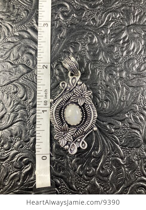 Rainbow Moonstone Crystal Stone and Floral Jewelry Pendant - #IAZ89DXcM6w-3