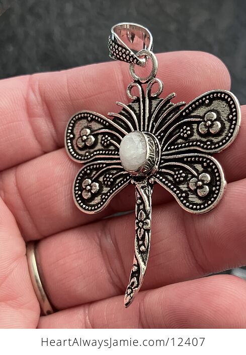 Rainbow Moonstone Dragonfly Stone Jewelry Crystal Pendant - #R4dEN51f22c-4