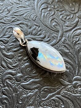 Rainbow Moonstone Gemstone Crystal Jewelry Pendant #9ZQeObtgbM4