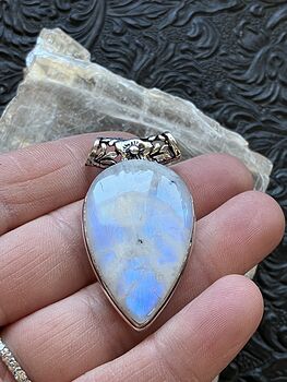 Rainbow Moonstone Gemstone Crystal Jewelry Pendant #CXTXNeY4V5I