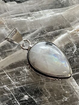 Rainbow Moonstone Gemstone Crystal Jewelry Pendant #joEzyU9bIZI