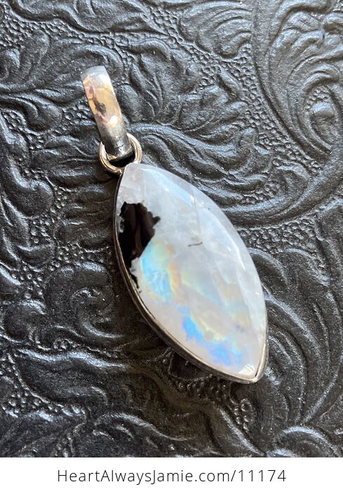Rainbow Moonstone Gemstone Crystal Jewelry Pendant - #9ZQeObtgbM4-3