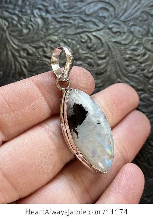 Rainbow Moonstone Gemstone Crystal Jewelry Pendant - #9ZQeObtgbM4-6