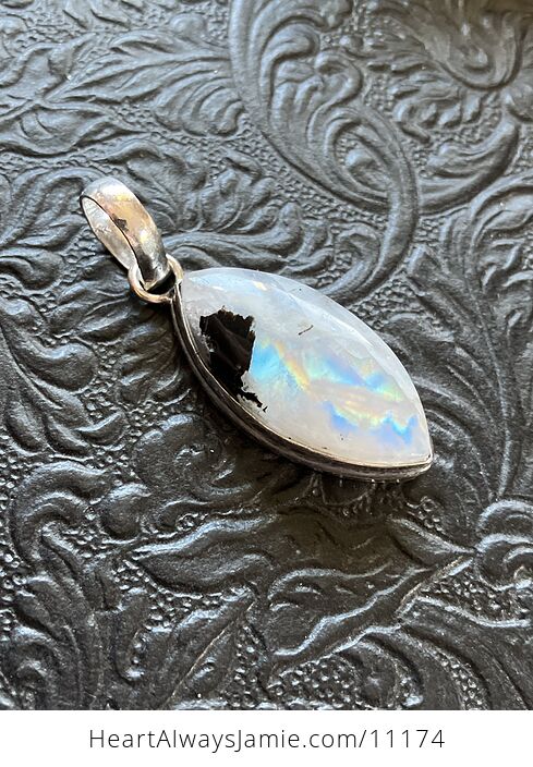Rainbow Moonstone Gemstone Crystal Jewelry Pendant - #9ZQeObtgbM4-1