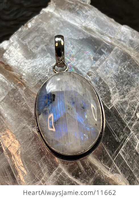 Rainbow Moonstone Gemstone Crystal Jewelry Pendant - #DAirXD6T1Ig-1