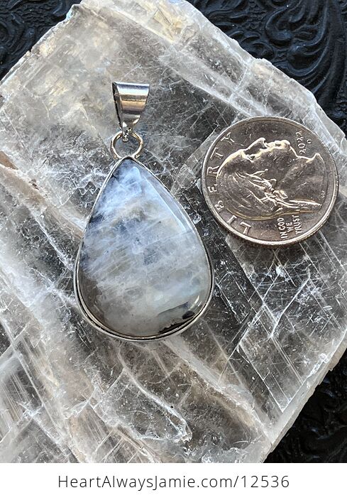 Rainbow Moonstone Gemstone Crystal Jewelry Pendant - #Dv8YQl61cZ0-11