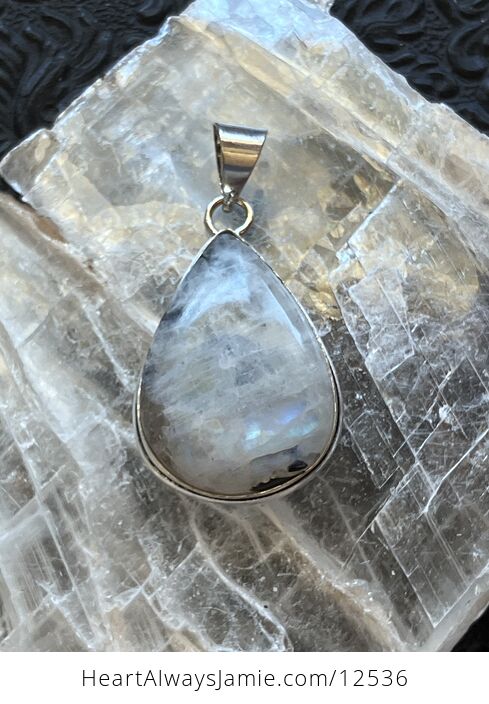 Rainbow Moonstone Gemstone Crystal Jewelry Pendant - #Dv8YQl61cZ0-4