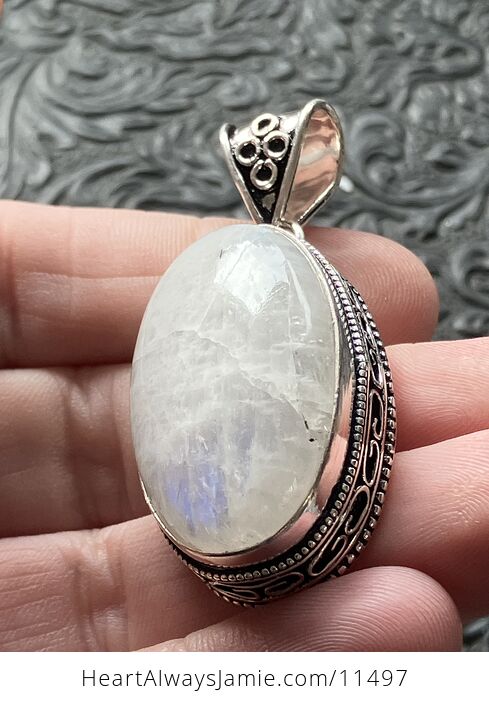 Rainbow Moonstone Gemstone Crystal Jewelry Pendant - #GEuVF8KTdDA-3