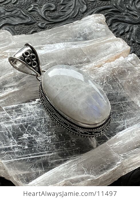 Rainbow Moonstone Gemstone Crystal Jewelry Pendant - #GEuVF8KTdDA-8