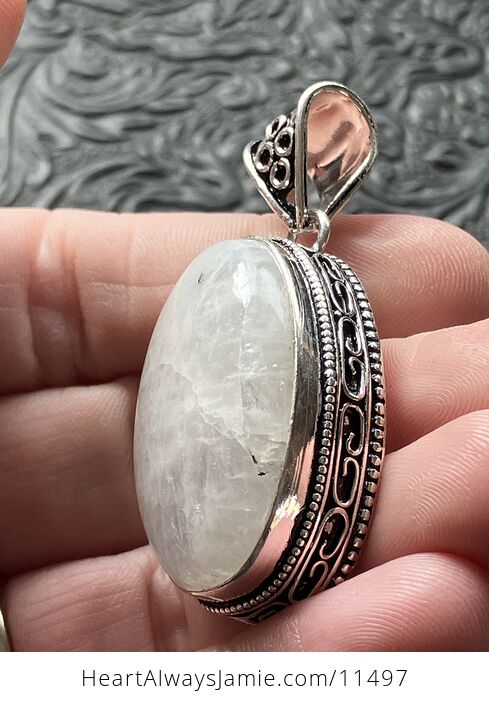 Rainbow Moonstone Gemstone Crystal Jewelry Pendant - #GEuVF8KTdDA-4