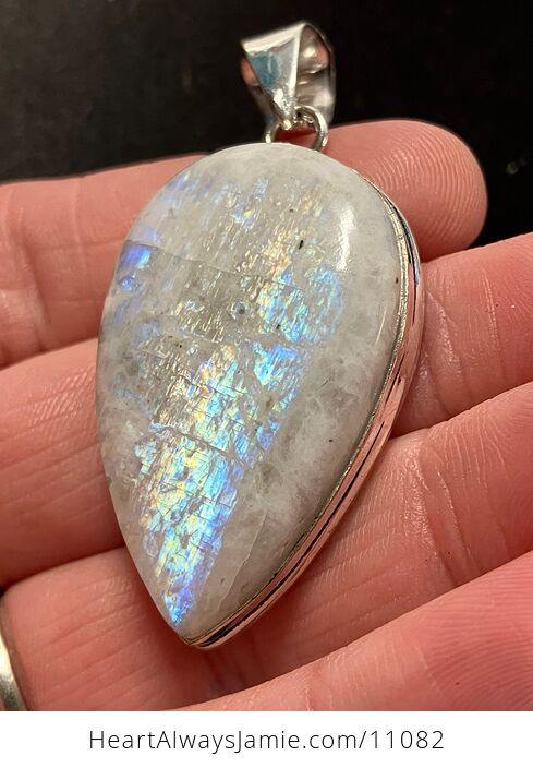 Rainbow Moonstone Gemstone Crystal Jewelry Pendant - #RXzNki4oMxw-1