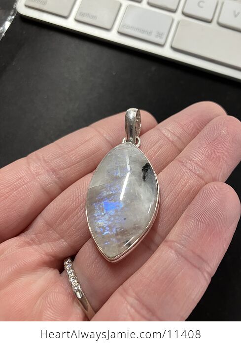 Rainbow Moonstone Gemstone Crystal Jewelry Pendant - #WEUqzKIIeTw-7