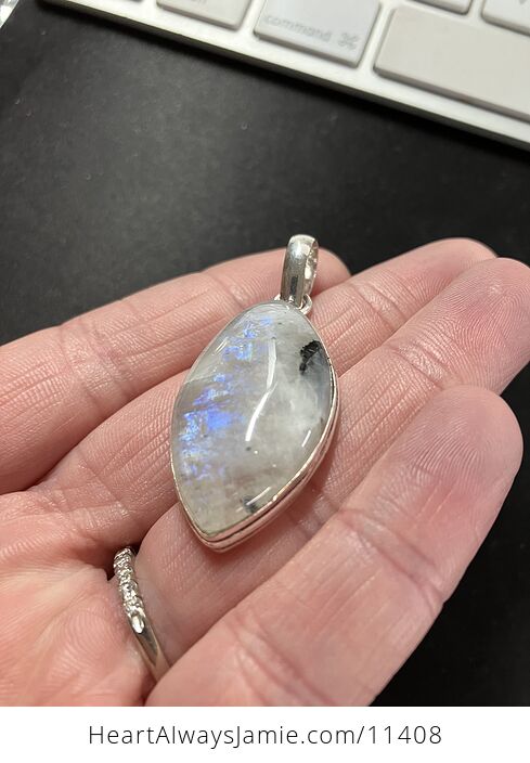 Rainbow Moonstone Gemstone Crystal Jewelry Pendant - #WEUqzKIIeTw-8