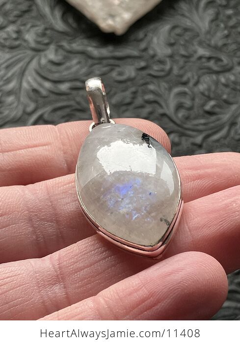 Rainbow Moonstone Gemstone Crystal Jewelry Pendant - #WEUqzKIIeTw-3
