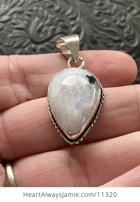 Rainbow Moonstone Gemstone Crystal Jewelry Pendant - #joEzyU9bIZI-6