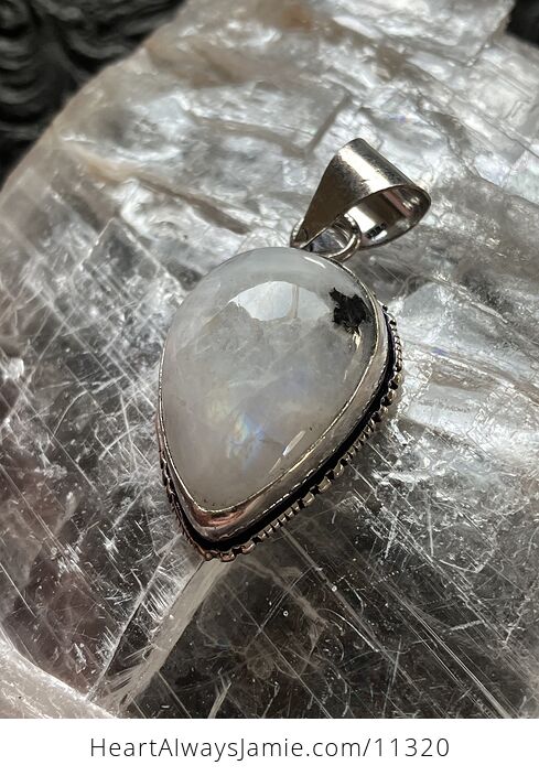 Rainbow Moonstone Gemstone Crystal Jewelry Pendant - #joEzyU9bIZI-4